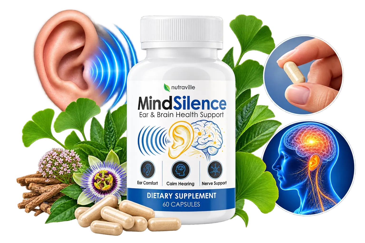 MindSilence Hearing Supplement Bottle